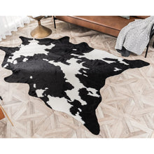 Faux Cowhide Area Rug, Black & White, 150 × 200 cm - image 4