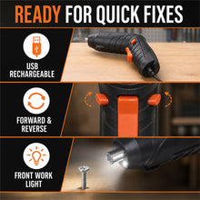 47-Piece USB Rechargeable Cordless Screwdriver Set with Case - image 5