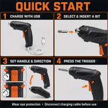 47-Piece USB Rechargeable Cordless Screwdriver Set with Case - image 8