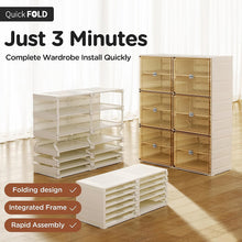 ANTBOX Portable Shoe Box, 10 Tier 10 Pairs, Portable Shoe Organizers Storage Boxes with Magnetic Door, Easy Assembly - S1-S10-D5(C) - Default Title