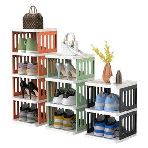 12-Tier Shoe Storage Rack, Compact Narrow Shoe Cabinet Organizer for Home, Bedroom, Entryway, Closet