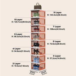 12-Tier Shoe Storage Rack, Compact Narrow Shoe Cabinet Organizer for Home, Bedroom, Entryway, Closet