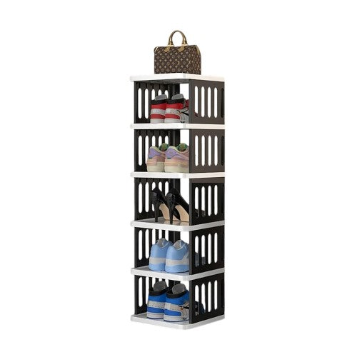 6-Tier Shoe Storage Rack, Compact Narrow Shoe Cabinet Organizer for Home, Bedroom, Entryway, Closet