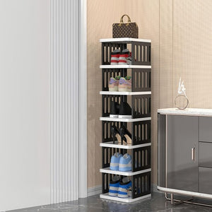 6-Tier Shoe Storage Rack, Compact Narrow Shoe Cabinet Organizer for Home, Bedroom, Entryway, Closet