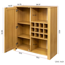 Sideboard Cabinet, Accent Storage Cabinet with Adjustable Shelves, Wine Rack for Home, Kitchen, Dining Room - SMT-WR034OAK - image 2