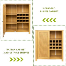 Sideboard Cabinet, Accent Storage Cabinet with Adjustable Shelves, Wine Rack for Home, Kitchen, Dining Room - SMT-WR034OAK - image 3