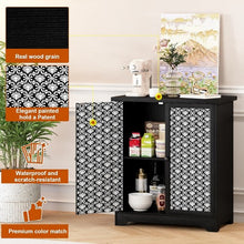 Buffet Sideboard Cabinet with Storage, Accent Storage Cabinet with Patterned Doors for Home, Living Room, Kitchen, Entryway