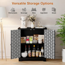 Buffet Sideboard Cabinet with Storage, Accent Storage Cabinet with Patterned Doors for Home, Living Room, Kitchen, Entryway