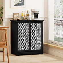 Buffet Sideboard Cabinet with Storage, Accent Storage Cabinet with Patterned Doors for Home, Living Room, Kitchen, Entryway