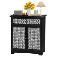 Buffet Sideboard Cabinet with Drawer & Storage, Accent Storage Cabinet with Patterned Doors for Home, Living Room, Kitchen, Entryway