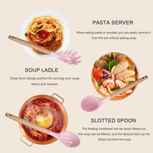 12-Piece Silicone Kitchen Utensils Set with Wooden Handles & Plastic Holder, Heat-Resistant, Non-Stick, BPA-Free Cooking Tools for Home & Professional Use