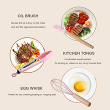 12-Piece Silicone Kitchen Utensils Set with Wooden Handles & Plastic Holder, Heat-Resistant, Non-Stick, BPA-Free Cooking Tools for Home & Professional Use