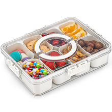 8-Compartment Snackle Box with Lid, Handle, Fork and Spoon - image 6