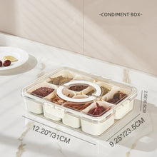 8-Compartment Snackle Box with Lid, Handle, Fork and Spoon - image 1