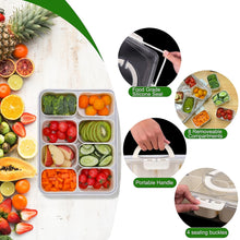 8-Compartment Snackle Box with Lid, Handle, Fork and Spoon - image 2