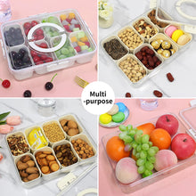 8-Compartment Snackle Box with Lid, Handle, Fork and Spoon - image 3
