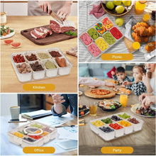 8-Compartment Snackle Box with Lid, Handle, Fork and Spoon - image 4