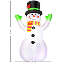 7 Ft Inflatable Snowman with LED Lights, Christmas Outdoor Decoration with Built-In Sandbags, Waterproof Blow Up Yard Décor for Lawn, Garden, Parties – LYC-258