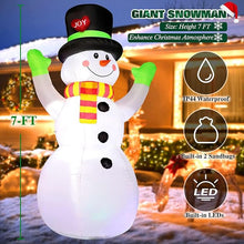 7 Ft Inflatable Snowman with LED Lights, Christmas Outdoor Decoration with Built-In Sandbags, Waterproof Blow Up Yard Décor for Lawn, Garden, Parties – LYC-258