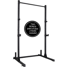 Squat Rack 800 LB Capacity Power Rack 2"x 2" Steel Power Cage Exercise Stand with 2 J-Hooks for Bench Press, Weightlifting and Strength Training (2 Bonus J-Hooks)