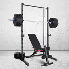 Squat Rack 800 LB Capacity Power Rack 2"x 2" Steel Power Cage Exercise Stand with 2 J-Hooks for Bench Press, Weightlifting and Strength Training (2 Bonus J-Hooks)