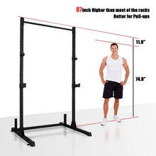 Squat Rack 800 LB Capacity Power Rack 2"x 2" Steel Power Cage Exercise Stand with 2 J-Hooks for Bench Press, Weightlifting and Strength Training (2 Bonus J-Hooks)