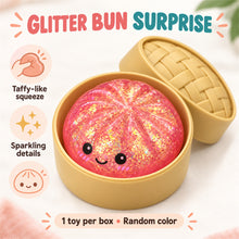 Glitter bun squishy toy with steamer-style storage case - image 2