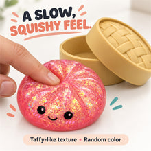 Glitter bun squishy toy with steamer-style storage case - image 3
