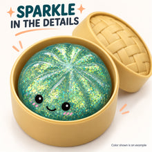 Glitter bun squishy toy with steamer-style storage case - image 6