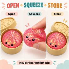 Glitter bun squishy toy with steamer-style storage case - image 10