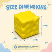 Squishy Cheese Cube Toy, Soft Squeeze Stress Ball, 65mm, Yellow - image 4