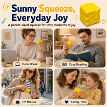 Squishy Cheese Cube Toy, Soft Squeeze Stress Ball, 65mm, Yellow - image 3