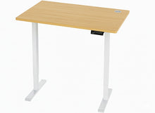 Electric Standing Desk, 140 × 60 cm Adjustable Height 73-122 cm Sit-Stand Desk with Memory Preset, Motor Lift System, Oak Woodgrain Desktop & White Frame — Ergonomic Home Office Workstation Model 140BW