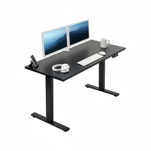 Electric Standing Desk 140 x 60cm, Adjustable Height 73–122cm Sit Stand Desk with Carbon Fiber Textured Surface, Memory Presets, Powerful Motor, Collision Detection – Black