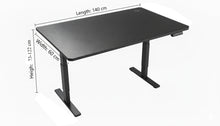 Electric Standing Desk 140 x 60cm, Adjustable Height 73–122cm Sit Stand Desk with Carbon Fiber Textured Surface, Memory Presets, Powerful Motor, Collision Detection – Black