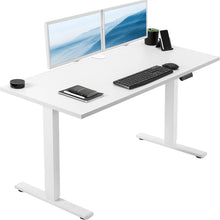 Electric Standing Desk 140 × 60 cm, Adjustable Height 73–122 cm Sit Stand Desk with Memory Presets, Quiet Motor, Modern White Desktop, Home Office Workstation – Ergonomic Design