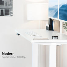 Electric Standing Desk 140 × 60 cm, Adjustable Height 73–122 cm Sit Stand Desk with Memory Presets, Quiet Motor, Modern White Desktop, Home Office Workstation – Ergonomic Design