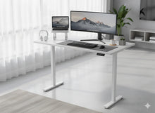Electric Standing Desk 140 × 60 cm, Adjustable Height 73–122 cm Sit Stand Desk with Memory Presets, Quiet Motor, Modern White Desktop, Home Office Workstation – Ergonomic Design