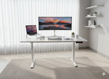 Electric Standing Desk 140 × 60 cm, Adjustable Height 73–122 cm Sit Stand Desk with Memory Presets, Quiet Motor, Modern White Desktop, Home Office Workstation – Ergonomic Design