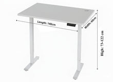 Electric Standing Desk 140 × 60 cm, Adjustable Height 73–122 cm Sit Stand Desk with Memory Presets, Quiet Motor, Modern White Desktop, Home Office Workstation – Ergonomic Design