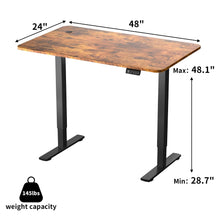 TOYTEXX Electric Standing Desk, 120 x 60 cm Adjustable Height Desk with 2 Memory Presets, LED Height Display, Steel Legs, Ultra-Quiet Motor (Rustic Wood) - SM22F-03R