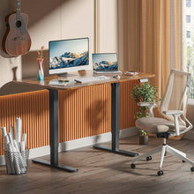 TOYTEXX Electric Standing Desk, 120 x 60 cm Adjustable Height Desk with 2 Memory Presets, LED Height Display, Steel Legs, Ultra-Quiet Motor (Rustic Wood) - SM22F-03R