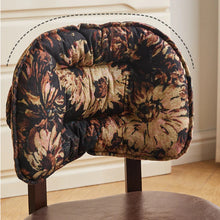 Vintage-Style Rolling Vanity Chair with Floral Backrest Cushion, Upholstered Seat, and 360° Caster Wheels – Brown - image 4