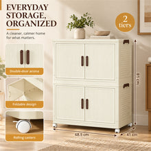 2-tier cream foldable storage cabinet - image 2