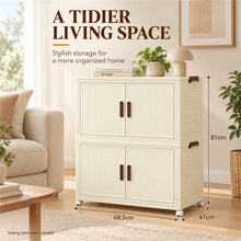 2-tier cream foldable storage cabinet - image 3