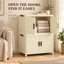 2-tier cream foldable storage cabinet - image 5