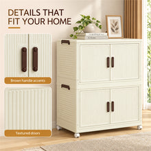 2-tier cream foldable storage cabinet - image 6