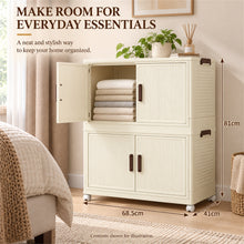 2-tier cream foldable storage cabinet - image 8