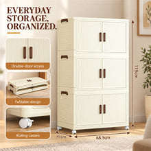 3-tier cream foldable storage cabinet - image 2
