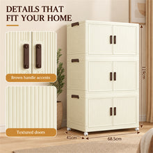 3-tier cream foldable storage cabinet - image 6